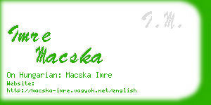 imre macska business card